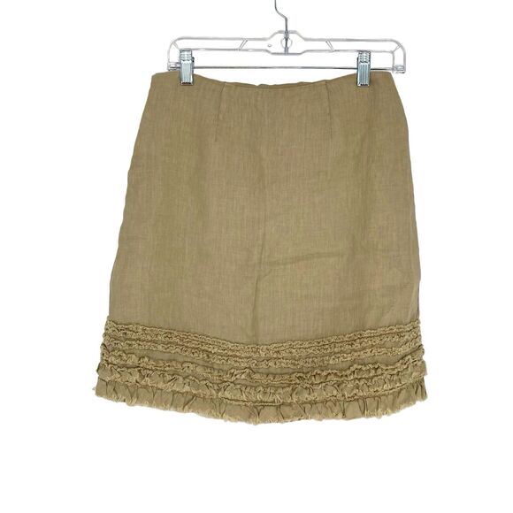 Relax Tommy Bahama Women's Linen Beige Lined Summer Knee Length Skirt Size 0 - Picture 6 of 10